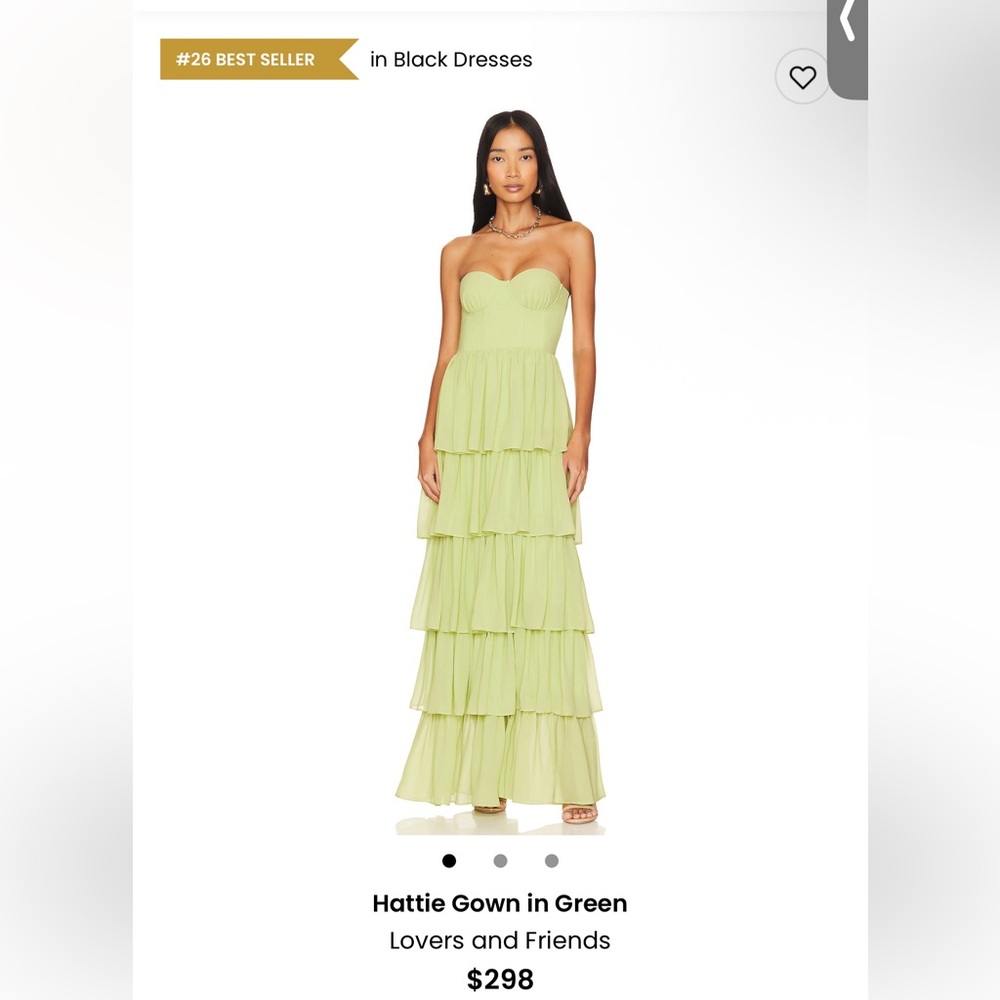 Lovers + Friends Green Strapless Maxi Dress